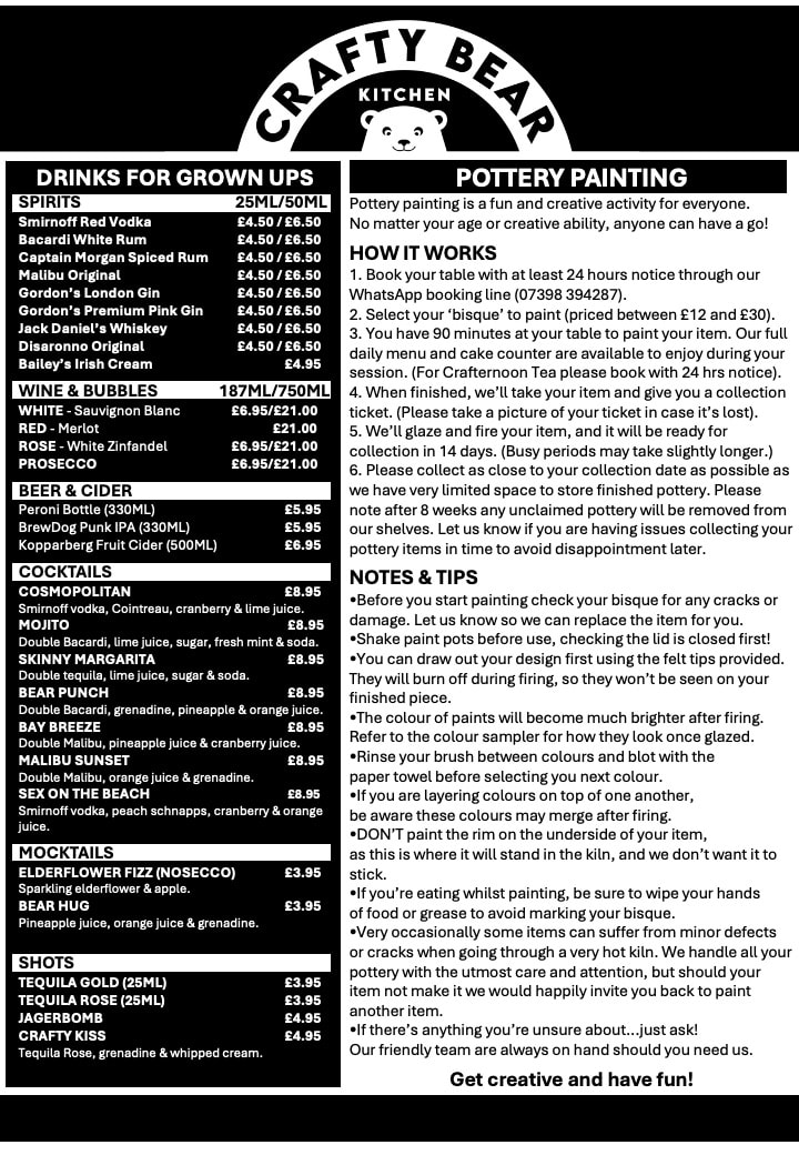 Alcoholic Drinks & Pottery Info